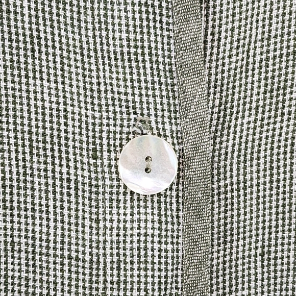 Aly Wear Women's 100% Linen Houndstooth Button Front Top Lagenlook- M - Picture 4 of 8
